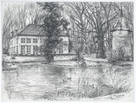 203012 Gezicht op het huis Wickenburg (Wickenburghseweg 19) te Houten, met rechts de duiventil.